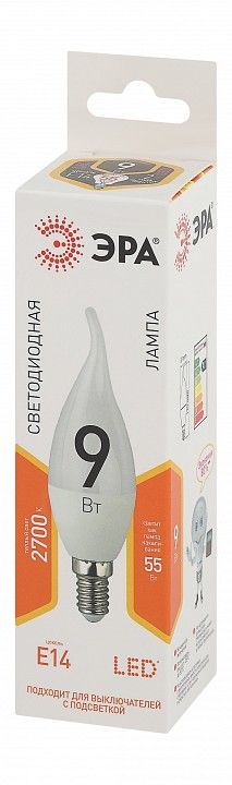 Лампа светодиодная Эра Стандарт E14 9Вт 2700K LED BXS-9W-827-E14