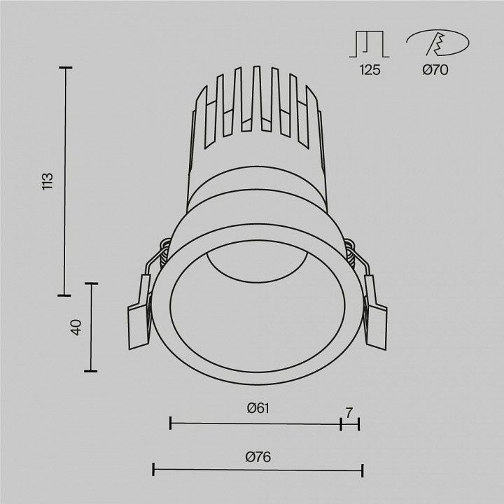 Встраиваемый светильник Maytoni Technical Омут DL118-15W-3K-B