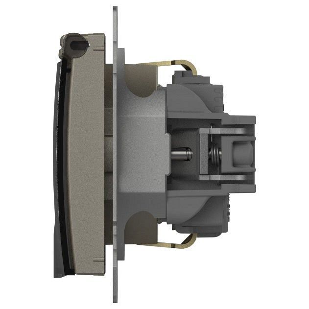 Розетка с заземлением с крышкой, без рамки Elbi Eleсtriс Zena Vega 609-011400-218