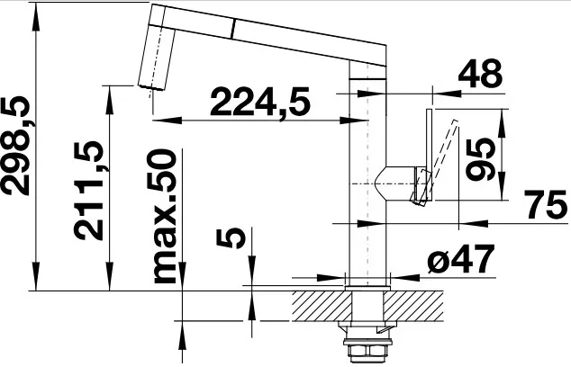 Смеситель Blanco PANERA-S 521547 нержавеющая сталь