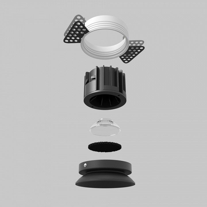 Встраиваемый светильник Maytoni Technical Раунд DL058-12W2.7K-TRS-B