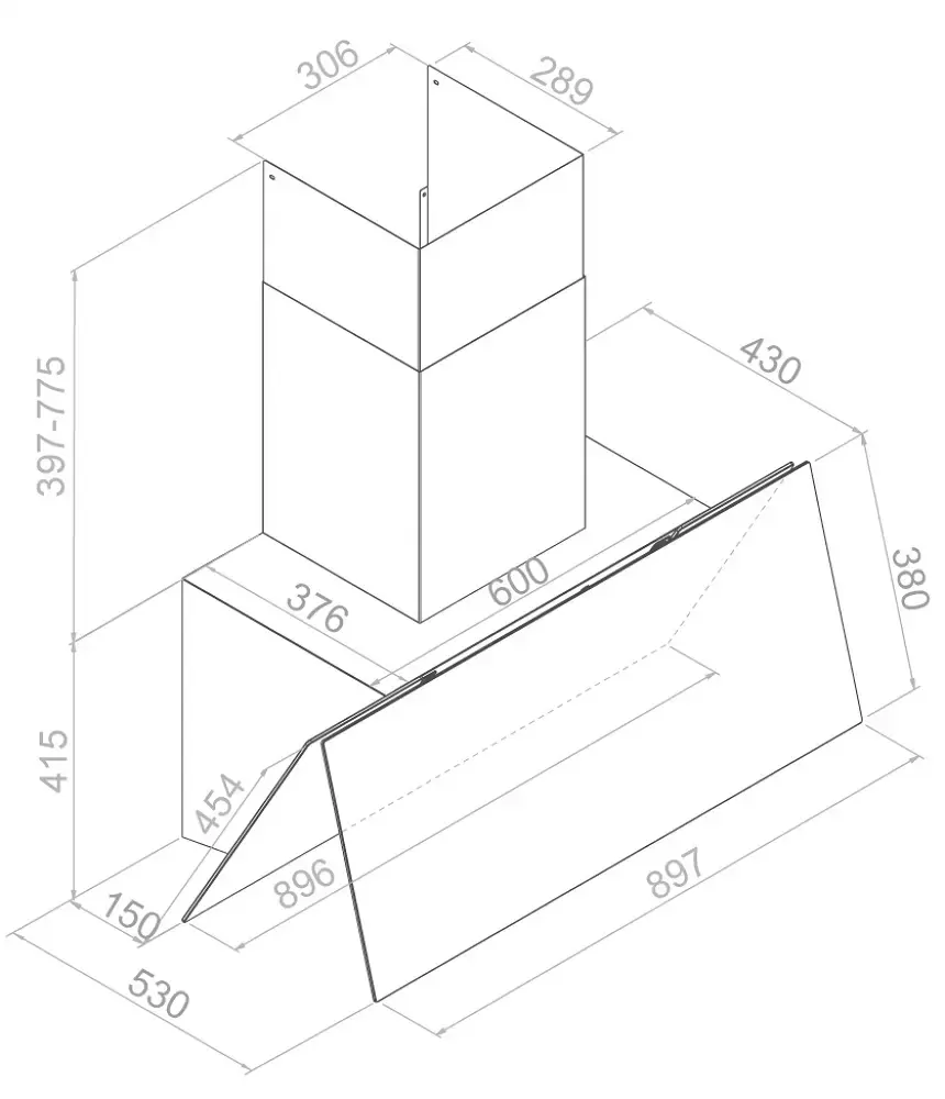 Вытяжка Pando P-725/90 CR.BLANCO V.850 ECO SEC PLUS