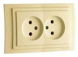 Розетка двойная Mono Electric Larissa 103-171705-121