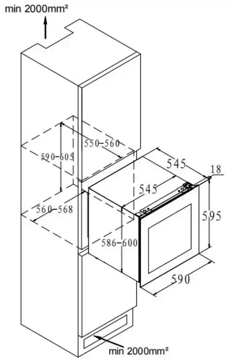 Встраиваемый винный шкаф Korting KFW 604 DB GN
