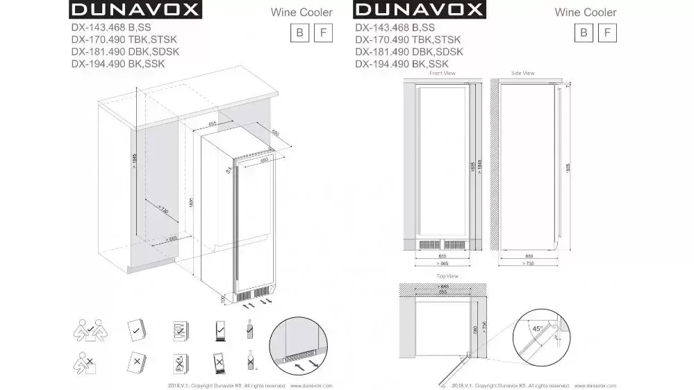 Винный шкаф Dunavox DX-143.468SS