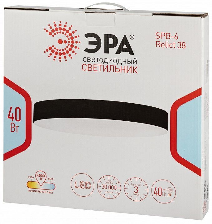 Накладной светильник Эра Relict Relict 38 SPB-6-40 4К BK
