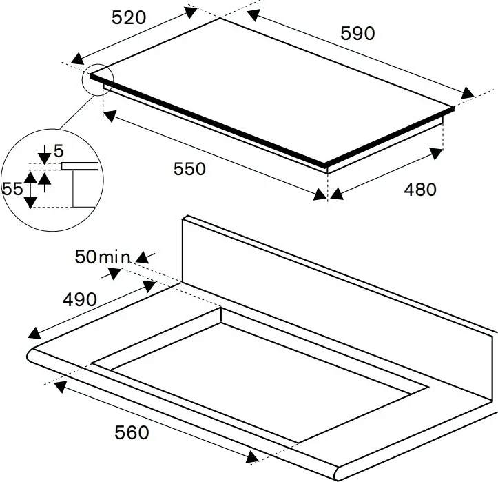 Варочная панель Bertazzoni P604I1B26NV
