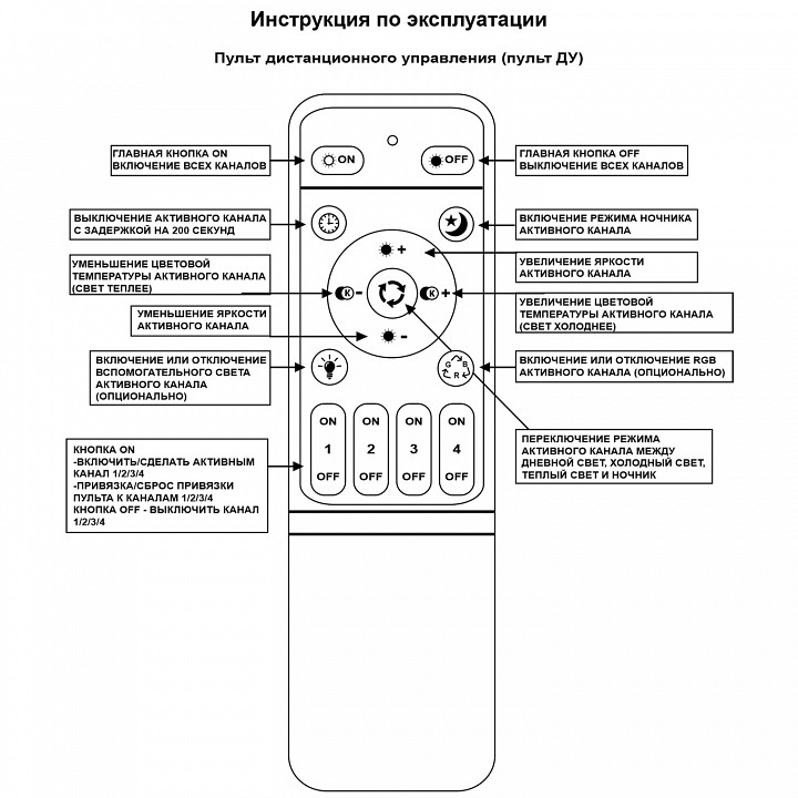 Потолочная люстра Reluce 06335 06335-0.3-4+4A WH (RGB)