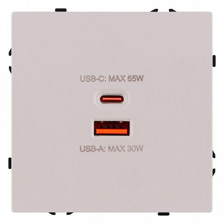 Розетка 2хUSB type A и C без рамки Kollinger Eclipse EC-024CM