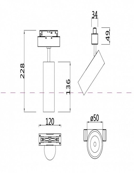 Светильник на штанге Maytoni Technical Фокус TR019-2-10W4K-MG
