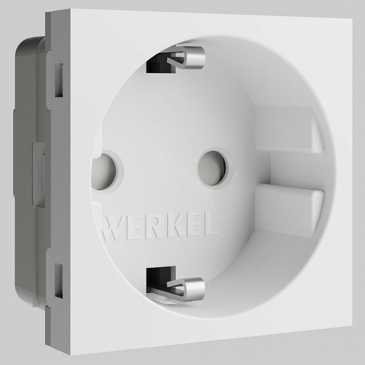 Розетка с заземлением и со шторкой модульная Werkel белый a069368