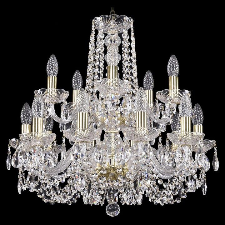 Подвесная люстра Bohemia Ivele Crystal 1402 1402/10+5/195/2d/G