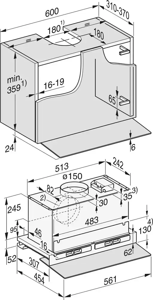 Встраиваемая вытяжка Miele DAS 4640