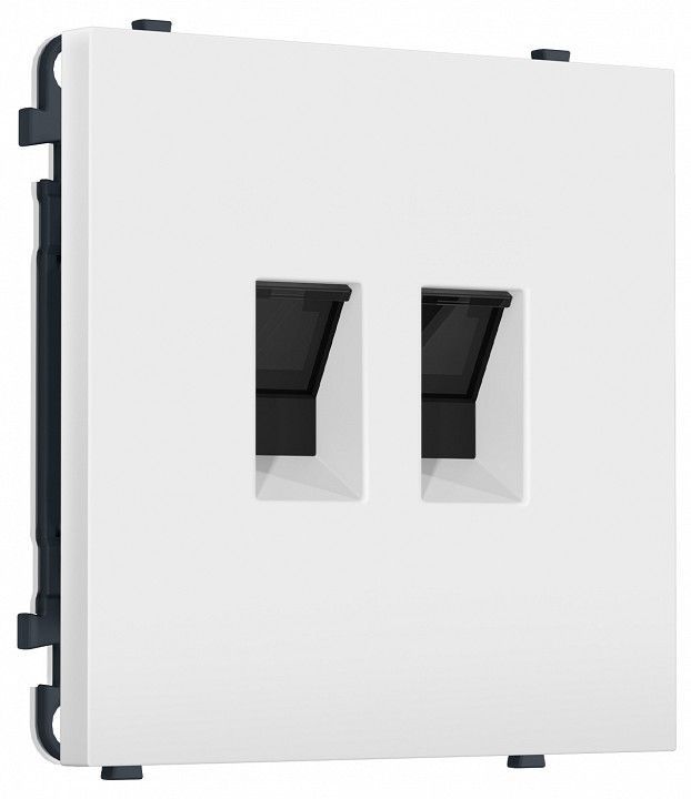 Розетка двойная Ethernet RJ-45 и со шторками, без рамки Ambrella Volt MS MS832110