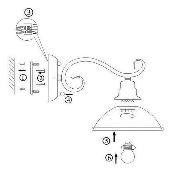 Бра Globo Sassari 6905-1W