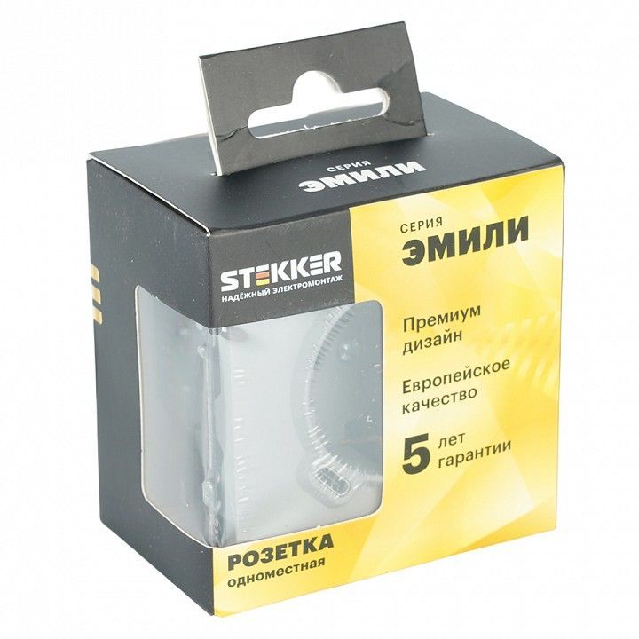 Розетка с заземлением и со шторкой и 2хUSB type A и C, без рамки Stekker Эмили 50219