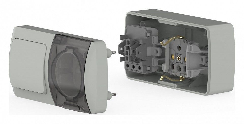 Блок с розеткой и выключателем Elbi Eleсtriс Eva 554-011500-920