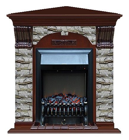 Комплект из электрокамина напольного и портала (106.5x81x98 см) Арочный Алтай угл. Fobos BL АРУ00009