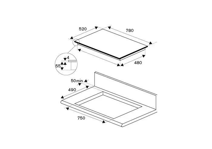 Варочная панель Bertazzoni P786IM3B2NE