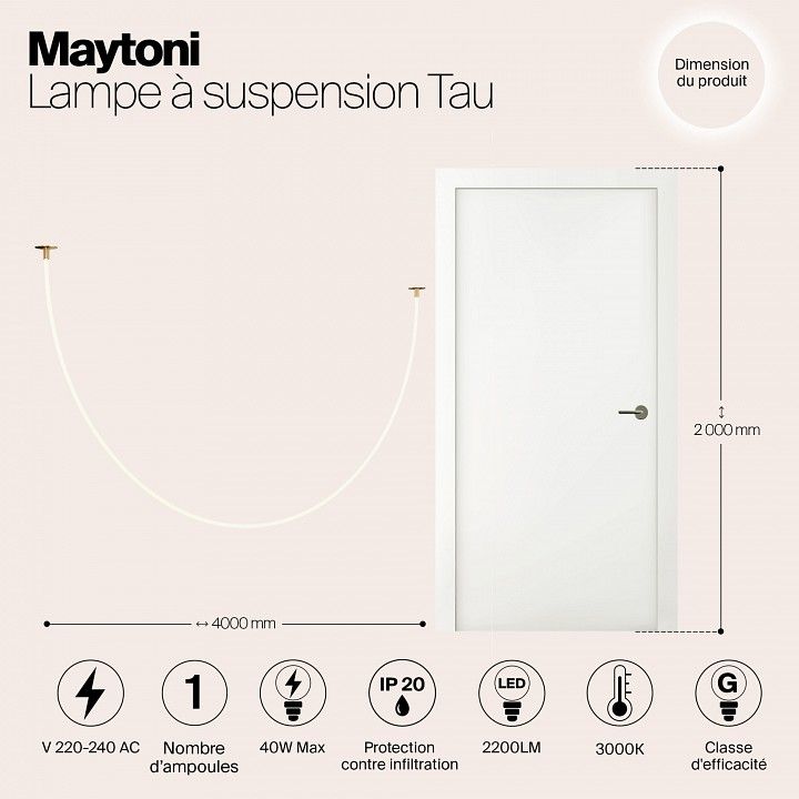Подвесной светильник Maytoni Тау MOD146PL-L40G3K