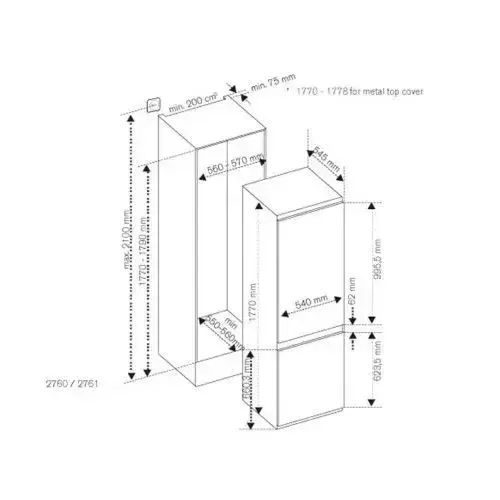 Встраиваемый холодильник Bertazzoni REF603BBNPVC/20