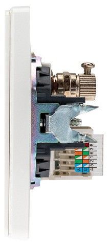 ТВ-розетка и розетка Ethernet RJ-45 без рамки Kranz ROUND KR-78-0722-1