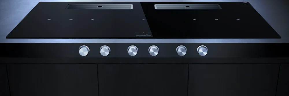 Индукционная варочная поверхность с вытяжкой Kuppersbusch KMI 12850.0 SR-E Silver Chrome