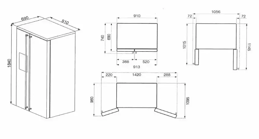 Холодильник Smeg SBS8004PO