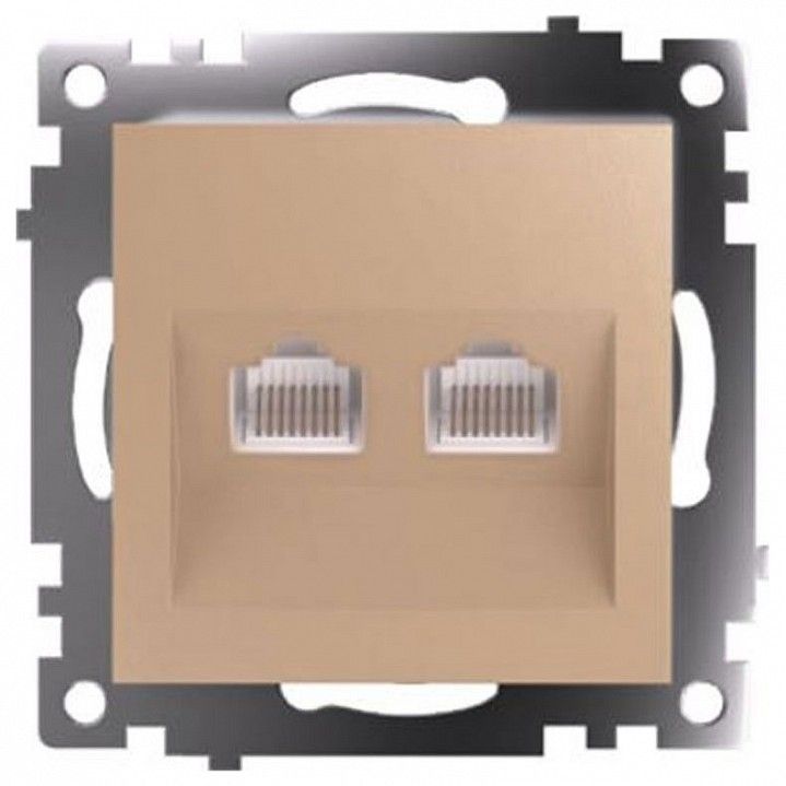 Розетка двойная Ethernet RJ-45 без рамки Stekker Катрин 50009