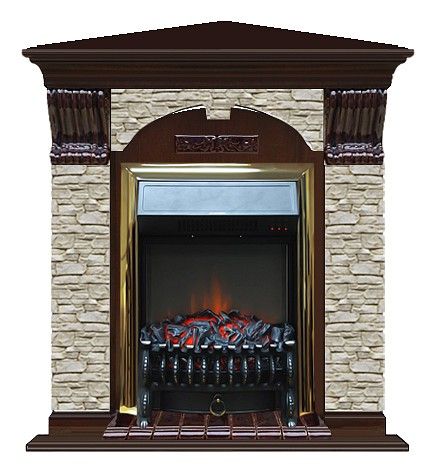 Комплект из электрокамина напольного и портала (106.5x81x98 см) Арочный ГО угл. Fobos BR АРУ00046