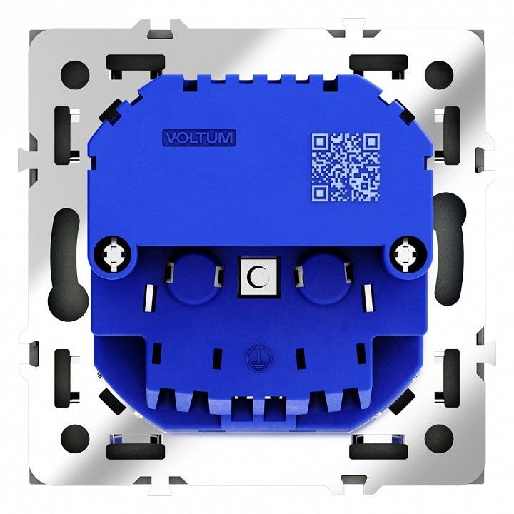 Розетка с заземлением и со шторкой и 2хUSB type A, без рамки Voltum S70 VLS040407