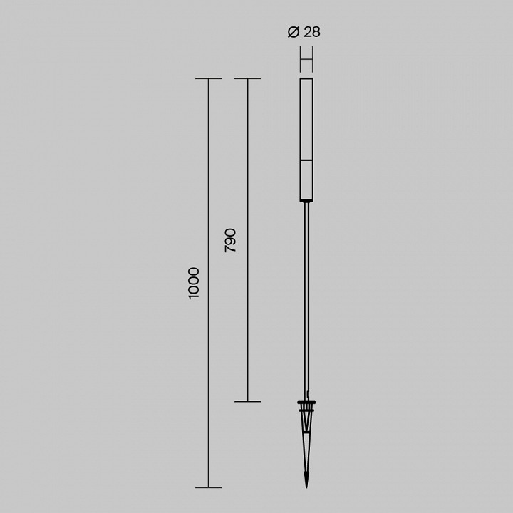 Наземный высокий светильник Maytoni Outdoor Flare O487FL-L3GF3K1