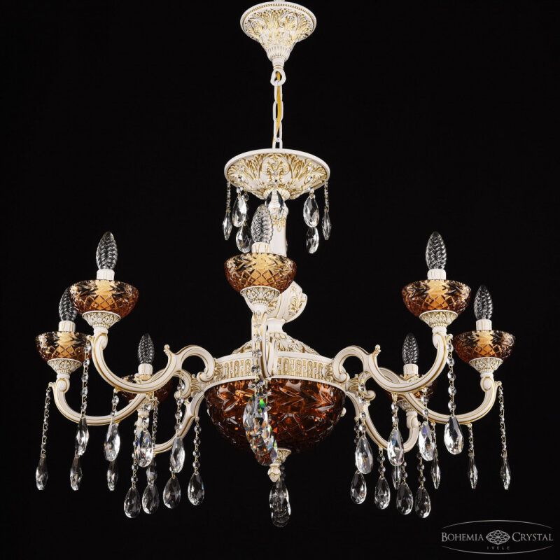 Подвесная люстра Bohemia Ivele Crystal AL7801 AL78101P/8/250 A WMG P Amber/M-1F