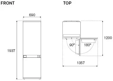 Встраиваемый холодильник Bertazzoni REF704BBNPTC
