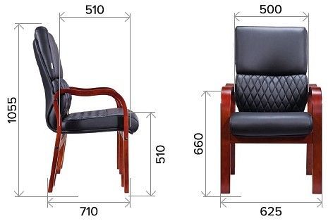 Кресло Everprof President Wood CF 15986, EP 101 W PU Black Cf