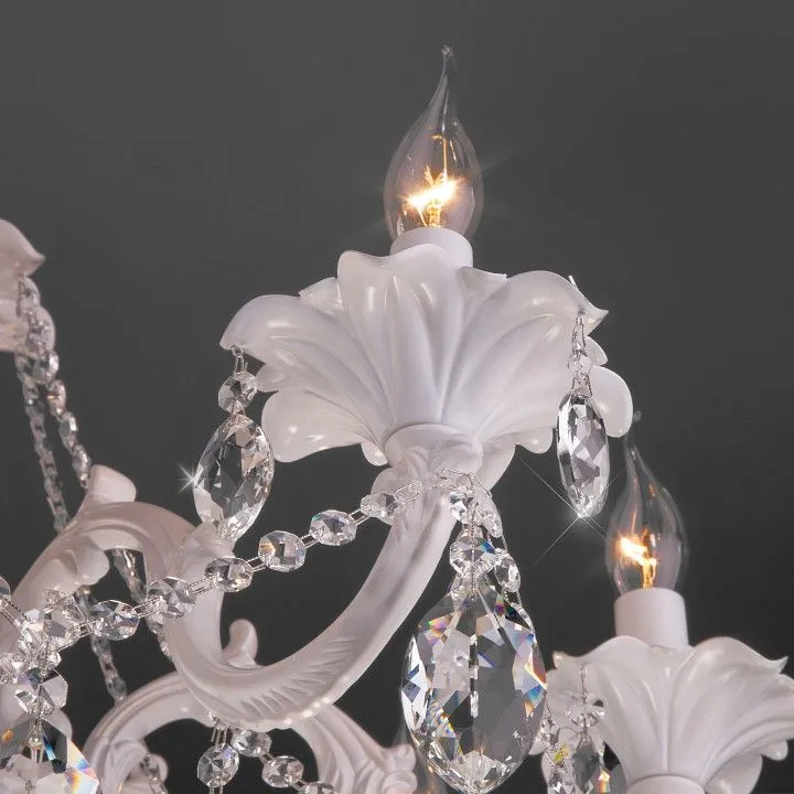 Подвесная люстра Eurosvet Veletta 10108/8 белый/прозрачный хрусталь Strotskis Подвесная люстра Eurosvet Veletta 10108/8 белый/прозрачный хрусталь Strotskis